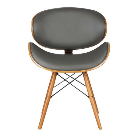 ARMEN LIVING Armen Living LCCASIWAGRAY 40 x 18 x 22 in. Cassie Mid-Century Dining Chair; Walnut Wood & Gray Faux Leather LCCASIWAGRAY